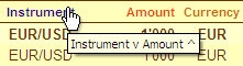 Instrument v Amount ^